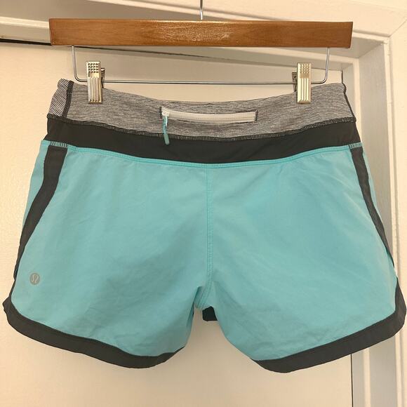 LULULEMON Blue & Gray Running Workout Yoga Shorts – Size 4 - Picture 6 of 7
